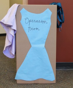 Operation Prom placed donation boxes throughout campus for students to donate used formal wear for other teens Megan Chelliah/ La Vista 