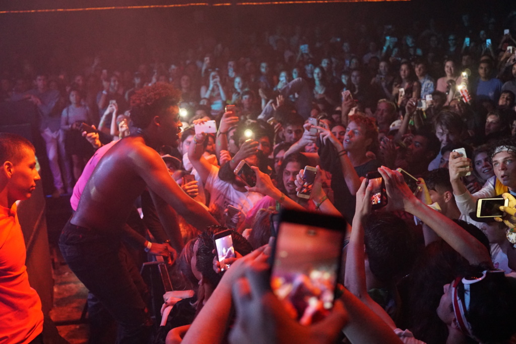 The crowd started to lose control, as Ugly God got ready to jump into the crowd.
