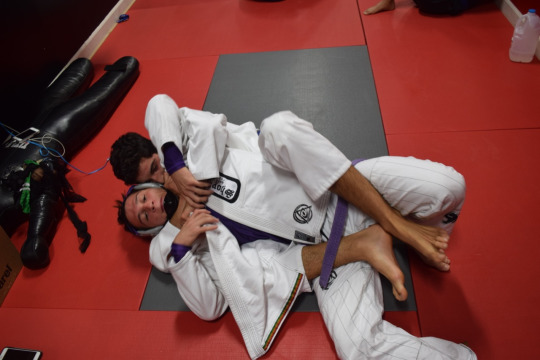 Raphael wraps his training partner into submission during his Jiu Jitsu training session on the night of October 10th.