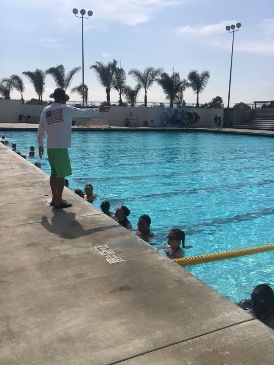 Mr Geller’s 5th period PE students utilize the pool for their aquatic workout. They had just practiced swimming breaststroke which was taught to them by Mr Geller. 