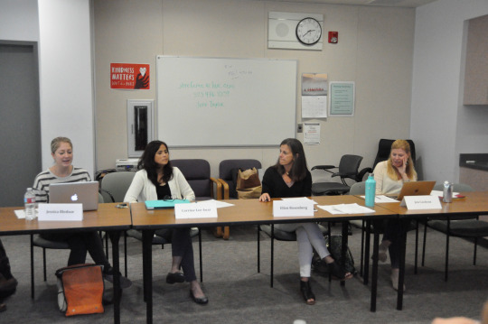 Teachers, Counselors, and PTSA Board Members listen and respond to suggestions on the regulation of student stress levels.