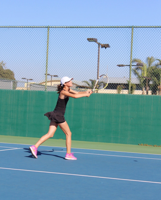 Freshman Varsity player Olga Nagy prepares for the incoming ball.