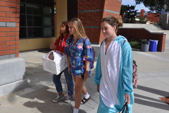 Freshmen Praise Harding, Jordan Conrad and Bleu Dibiase wore their Halloween costumes to school this Monday to share their Halloween spirit. Many of the students attending Mira Costa High School dressed up in costumes to enter the costume contest or to showcase their costumes. 