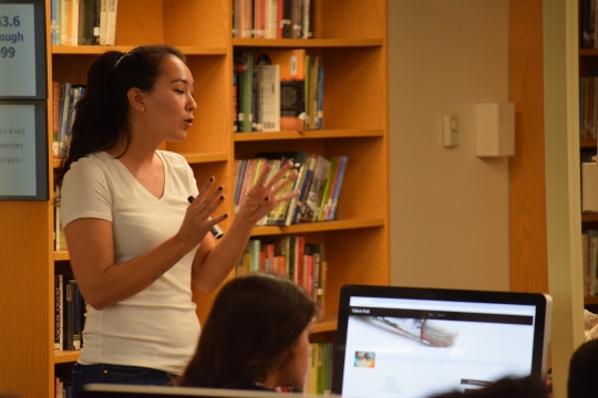Art teacher Valerie Park has her students create their own websites on Tuesday in the library so that they can have an online portfolio for their work.  Online portfolios have proven beneficial for students who want their art to be seen.