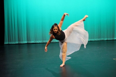 Dancer Desiree Ayala dances to the song Running With the Wolves at the dance show on December 8th. 