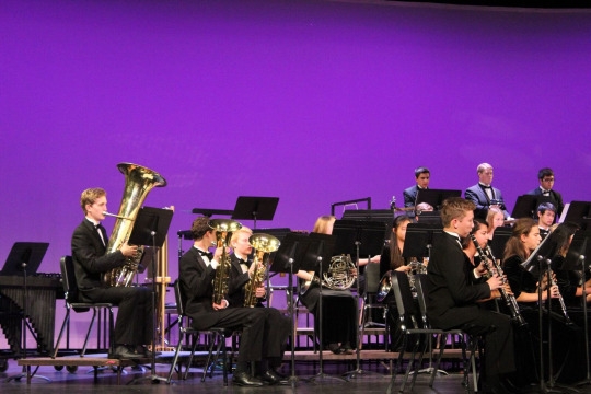 The symphonic band, wind ensemble, wind symphony, and jazz band played throughout the concert. 