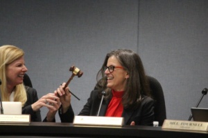 Wednesday’s board meeting began by honoring MBUSD President Ellen Rosenberg.