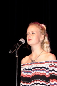 Winner Annika Hansan performed “Movement Song” by by Audre Lord.
