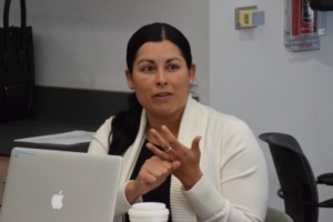 Vice Principal Karina Gerger suggests improvements to the time management worksheet.