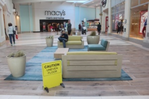 Brand new lounge seating areas, like the one pictured, are displayed all throughout the mall.