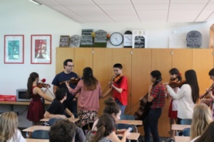 The orchestra delivered a valgram to Mr. Chow. Some students chose to send valgrams to teachers as well as students.