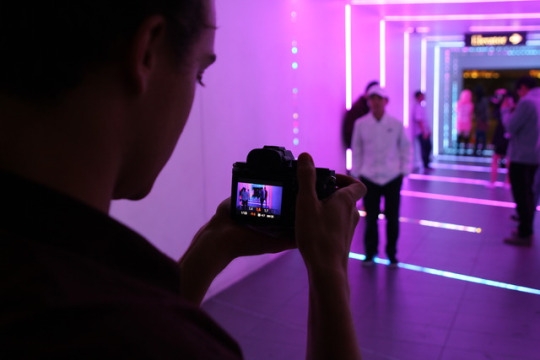 Beneath the parking structure Good Society MCHS senior Dylan Lenze takes a shot of the infamous light tunnel in Little Tokyo Downtown LA. Dylan has made photography apart of his life since his introduction to film freshman year of Mira Costa.   