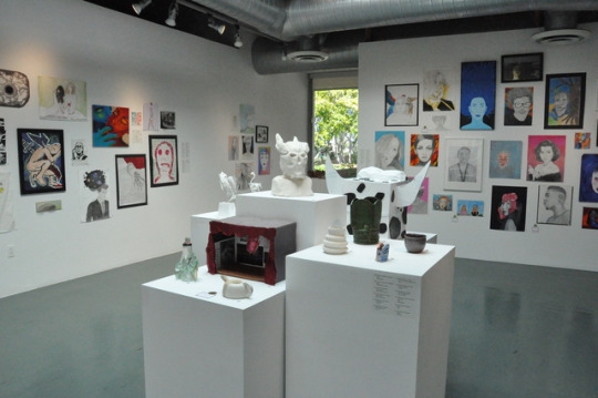 Mira Costa students from all grades showcase their art at the Mira Costa All Media Art Show after school on Tuesday. The students have made their art visible to the public for the past week, and have currently been using the Manhattan Beach Art Center as the home for their work.