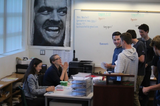 English teacher Nicole Wachell plays a Gatsby themed game with her 10th grade English class before sending her students off for break. The gamed tested multiple facets of the ‘American dream,’ which is topic the class will be analyzing in an upcoming essay.
