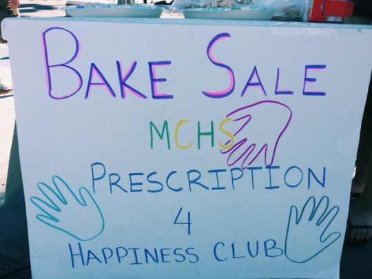 On April 30, at the Manhattan Beach Pier is a fabulous bake sale where all the proceeds goes to the Prescription for Happiness Club. These were posters to get people’s attention over to the bake sale and the posters were made by the club members and the posters decorated the table that all of the treats were on. 