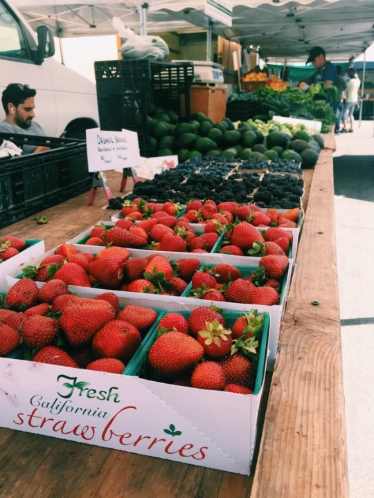 The Hermosa Beach Farmer’s Market sells a lot of fresh produce that comes from all of California. A local entrepreneur sold fresh and ripe strawberries, blueberries, blackberries, and avocados at the market. 