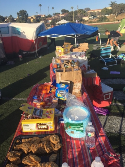 Snacks are put out for people at Relay for life to eat during the day. Teams brought their own snacks and drinks for their teams to stay hydrated and healthy during relay for life.